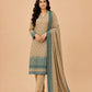 Beige & Teal Printed 3-Piece Lawn Suit