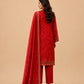 Crimson Red Ethnic Motif 3-Piece Lawn Suit