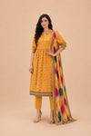 Golden Amber Peplum Style 3-Piece Suit