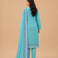 Turquoise Blue Embroidered 3-Piece Suit