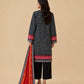 Midnight Black Chunri Printed 3-Piece Suit
