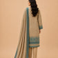 Beige & Teal Printed 3-Piece Lawn Suit